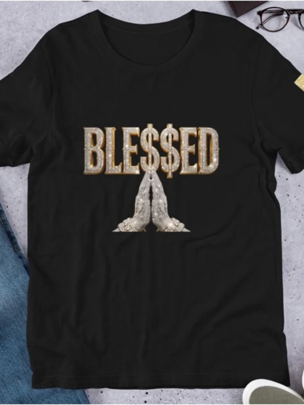 BLINGED OUT BLE$$ED T-SHIRT - Picture 14 of 15